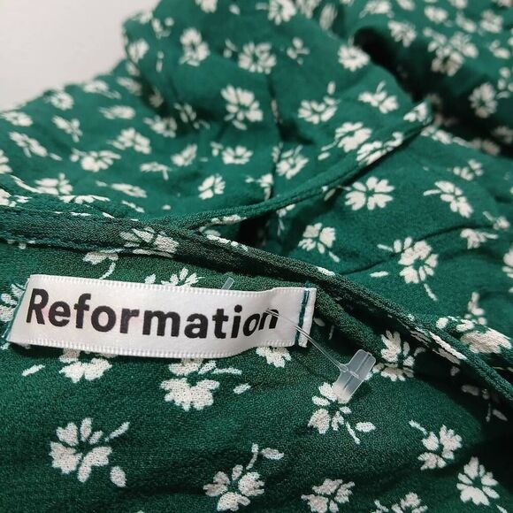 Reformation womens small lucky mini wrap emerald green dress - Picture 4 of 6